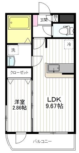 ピアチェーレ八乙女(1LDK/1階)の間取り写真