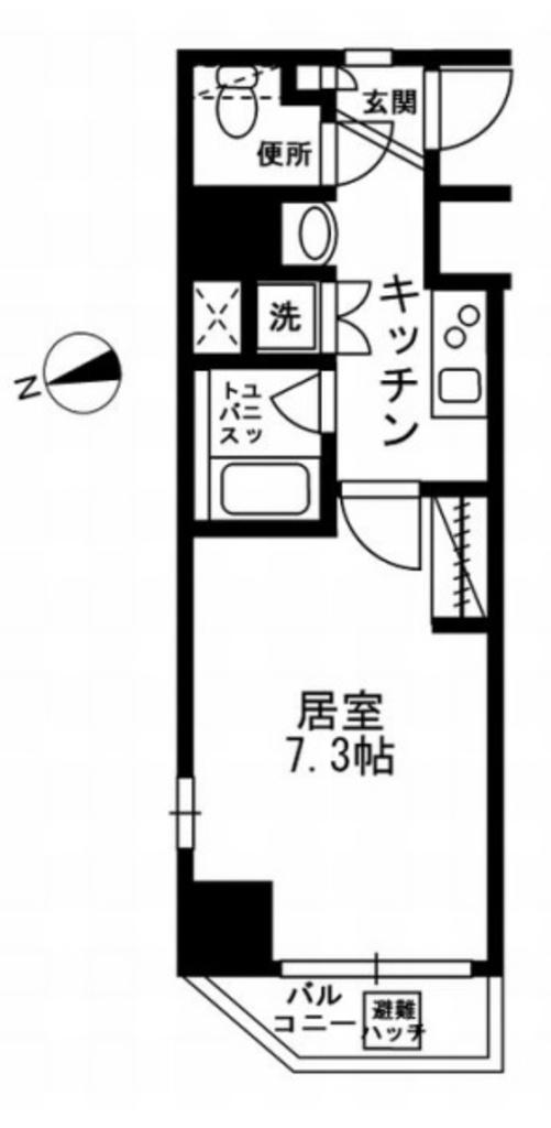 KDXレジデンス文京湯島(1K/6階)の間取り写真
