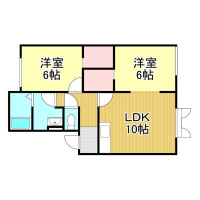 TKII(2LDK/2階)の間取り写真
