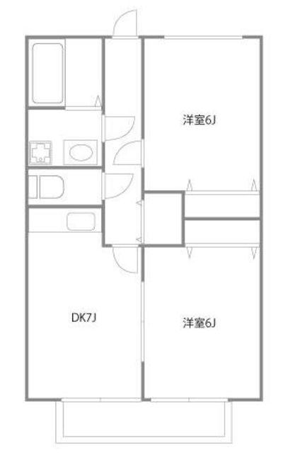 中野メゾンクレール(2DK/2階)の間取り写真