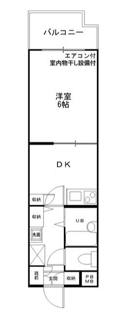 カーネルライフ(1DK/2階)の間取り写真