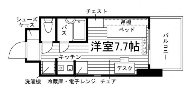 ユニエトワール九大学研都市(ワンルーム/8階)の間取り写真