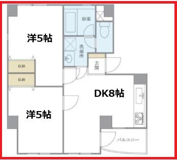 ケイハウスミノワ(2DK/3階)の間取り写真