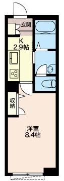 シーテラス(1K/1階)の間取り写真