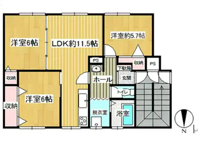 SOCIA(3LDK/2階)の間取り写真