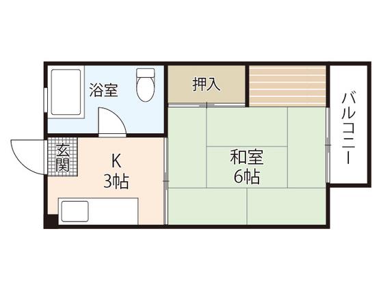 藤岡ビル(1K/3階)の間取り写真