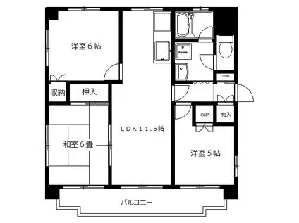 吉澤ビル2(3LDK/4階)の間取り写真