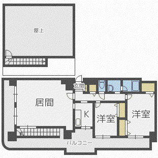メープル元町(2LDK/13階)の間取り写真