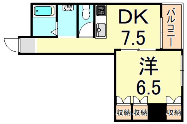 ミピアーチェ武庫之荘(1DK/1階)の間取り写真