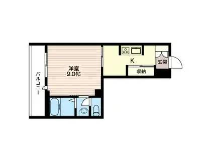 アルテージ錦(1K/4階)の間取り写真