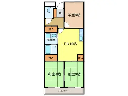 ヴィルフォーレミチハタ(3LDK/2階)の間取り写真