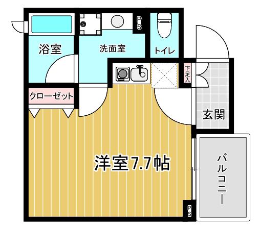 CASA和泉(ワンルーム/2階)の間取り写真