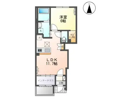 リバーサイド ゆう(1LDK/1階)の間取り写真