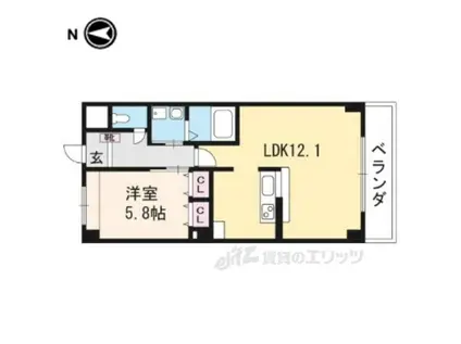 ルル・フルーレ(1LDK/2階)の間取り写真