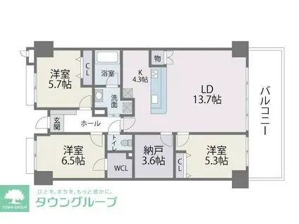 アイランドシティ・インフィニガーデン サウス(3SLDK/2階)の間取り写真