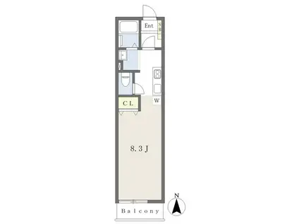 カーサアリエッタ(1K/1階)の間取り写真