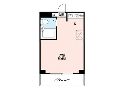 プチハビタナカヤマンション(ワンルーム/4階)の間取り写真