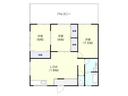 大谷マンション(3LDK/5階)の間取り写真