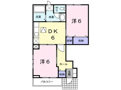 サンヒルズ B(2DK/1階)の間取り写真