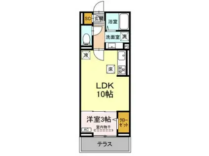 ディー パイナ ヤベ(1LDK/1階)の間取り写真