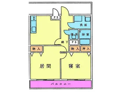 ベロウリッツ美園(2DK/2階)の間取り写真