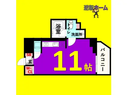 COMFORT山王(ワンルーム/7階)の間取り写真