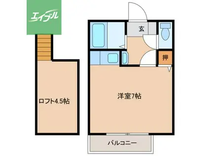 アネックス・HIRO(ワンルーム/2階)の間取り写真