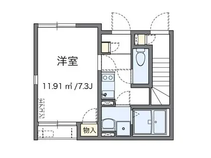 ラシーヌ弐番館(1K/1階)の間取り写真