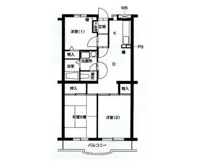 りぶいんしらゆり星1(3DK/1階)の間取り写真