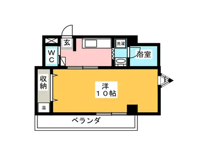 テックハウジング3(1K/2階)の間取り写真