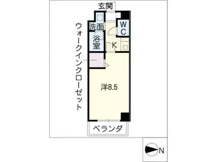 ル・ヴェール金山(1K/5階)の間取り写真