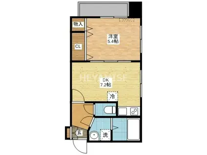 エススリー出島(1DK/7階)の間取り写真