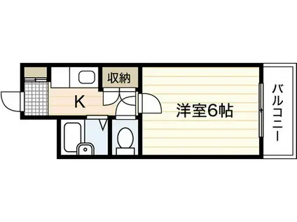 ALSOLE相田(1K/1階)の間取り写真