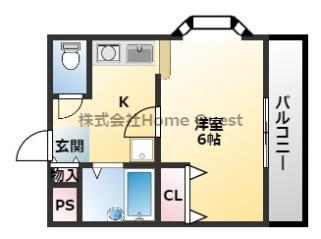 シャルムコート(1K/1階)の間取り写真