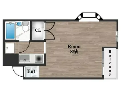 ラ・メゾン中小阪(1K/1階)の間取り写真