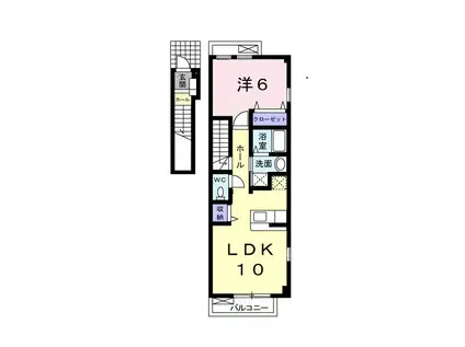 トライアン・ファントA(1LDK/2階)の間取り写真