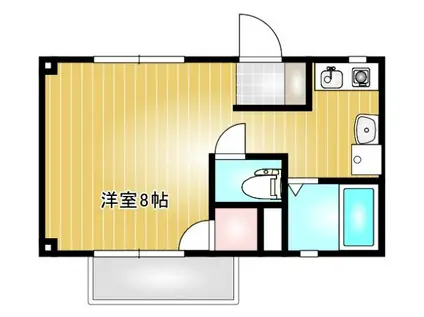 マンションみふね 12(ワンルーム/2階)の間取り写真