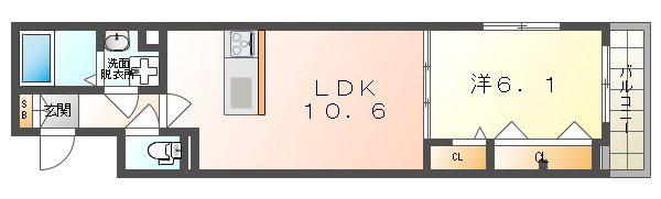 ベル ファミーレ(1LDK/2階)の間取り写真