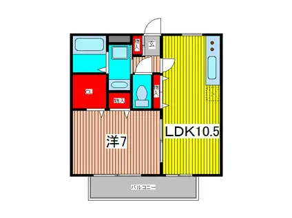 メゾン・ルミエール(1LDK/2階)の間取り写真