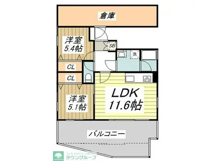 近江レジデンスI(2LDK/5階)の間取り写真