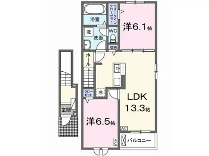 COCORUIII(2LDK/2階)の間取り写真