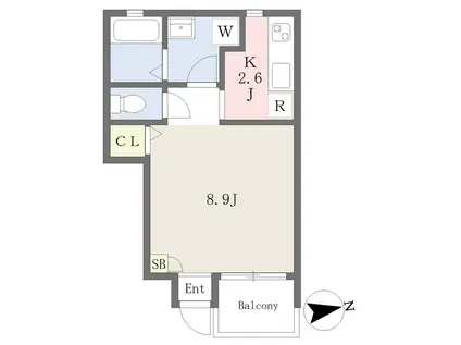 ピエール リヴィエールI(1K/1階)の間取り写真