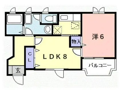 グランメール・三祐(1LDK/1階)の間取り写真