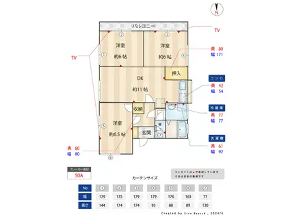 スカイハウス(3LDK/2階)の間取り写真