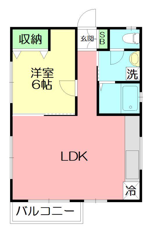 HOUSEくら(1LDK/1階)の間取り写真