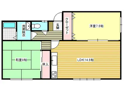 阿部AP(2LDK/2階)の間取り写真