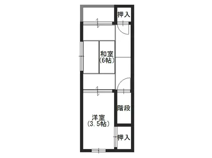 地下鉄海岸線 駒ケ林駅 徒歩10分 2階建 築38年(3DK/1階)の間取り写真