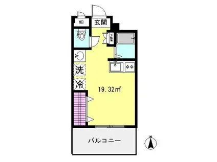 ハイムAOBADAIII(ワンルーム/3階)の間取り写真