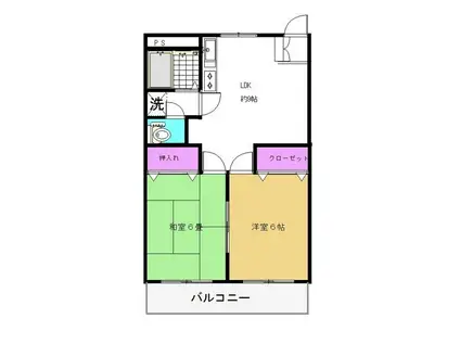 バルビゾンHOUSE(2LDK/1階)の間取り写真
