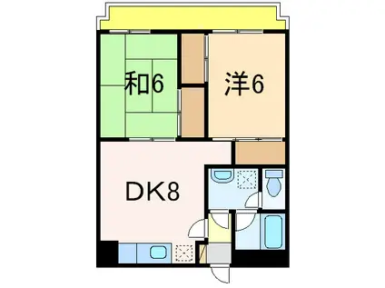 ロイヤルプラザ長岡(2DK/5階)の間取り写真